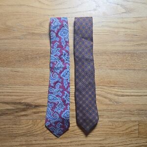 Vintage Liberty Of London paisley, geometric print silk, cotton ties